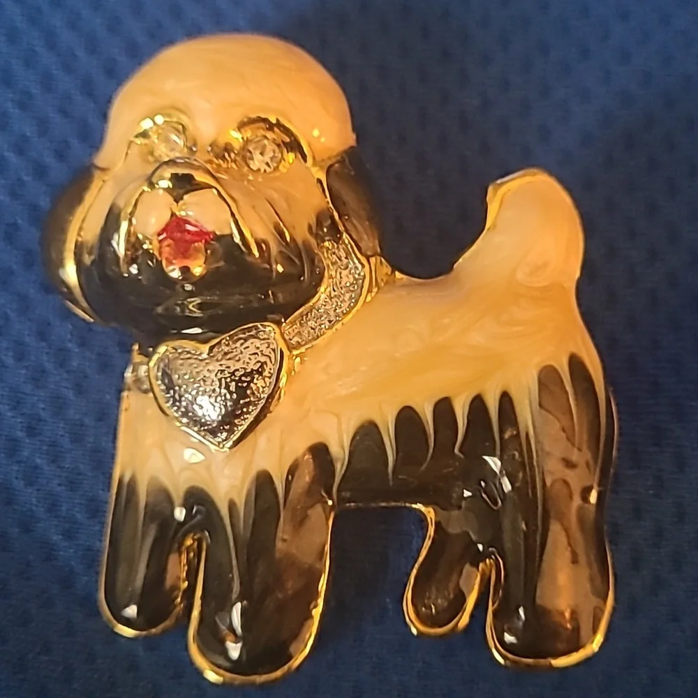 Vintage Rinestone Dog Pin. - Picture 4 of 5